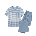 Everyday Stripe Short Sleeve Loungewear Set