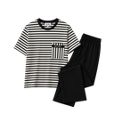 Everyday Stripe Short Sleeve Loungewear Set