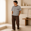 Everyday Stripe Short Sleeve Loungewear Set