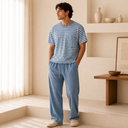 Everyday Stripe Short Sleeve Loungewear Set