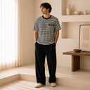 Everyday Stripe Short Sleeve Loungewear Set