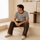 Everyday Stripe Short Sleeve Loungewear Set