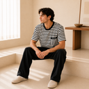Everyday Stripe Short Sleeve Loungewear Set