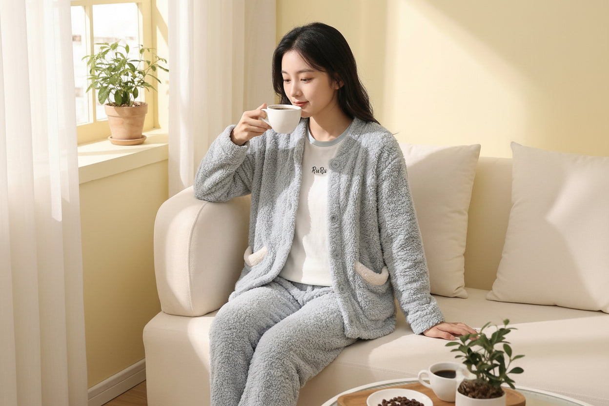 RuRu‘s Cozy Button Fleece 3-Piece Lounge Set