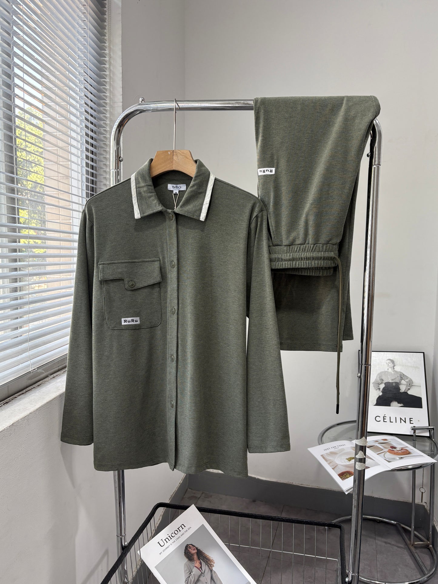 Collared Lounge Shirt Set for Men