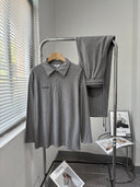 Textured Zip Collar Lounge Set for Men