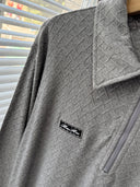 Textured Zip Collar Lounge Set for Men