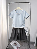 Soft Lace Short Sleeve and skirt Lounge Set