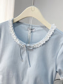 Soft Lace Short Sleeve and skirt Lounge Set