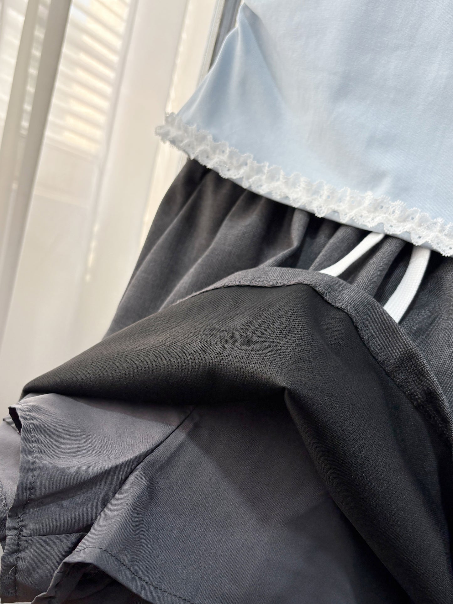 Soft Lace Short Sleeve and skirt Lounge Set