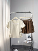 Built-In Bra Short Sleeve and short Lounge Set