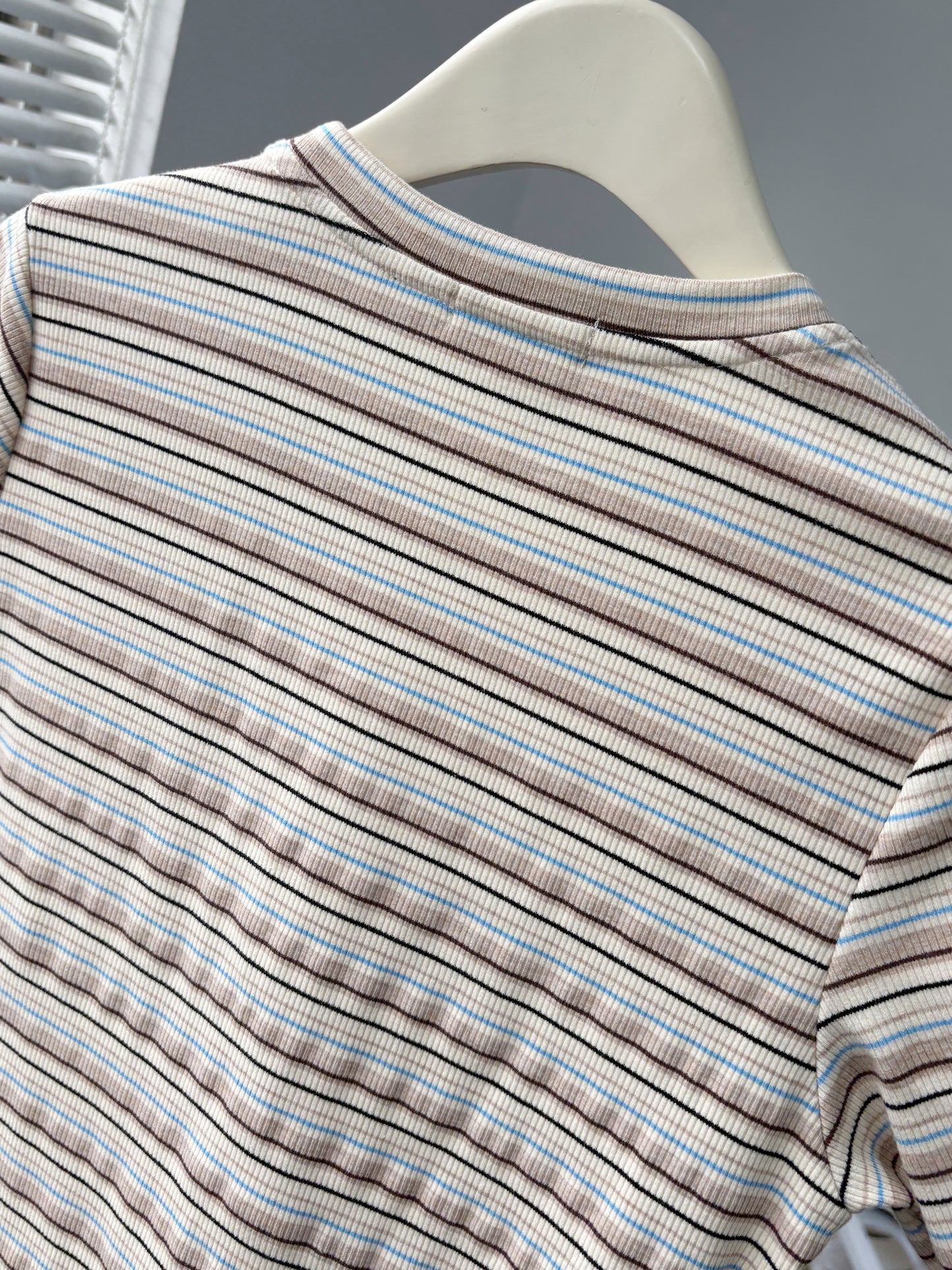 Striped Short Sleeve Top & Utility Skirt Set