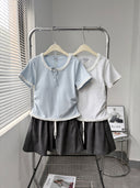 Soft Lace Short Sleeve and skirt Lounge Set
