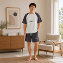 Relaxed Short Sleeve Lounge Set for Men