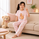 RuRu Kids Short Sleeve Pyjama Set – Kitty Print