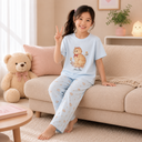 RuRu Kids Short Sleeve Pyjama Set – Kitty Print