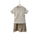 Striped Short Sleeve Top & Utility Skirt Set