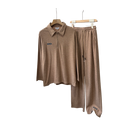 Textured Zip Collar Lounge Set for Men