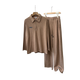 Textured Zip Collar Lounge Set for Men