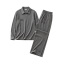Textured Zip Collar Lounge Set for Men