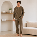 Waffle Long Sleeve Lounge Set for Men