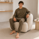 Waffle Long Sleeve Lounge Set for Men