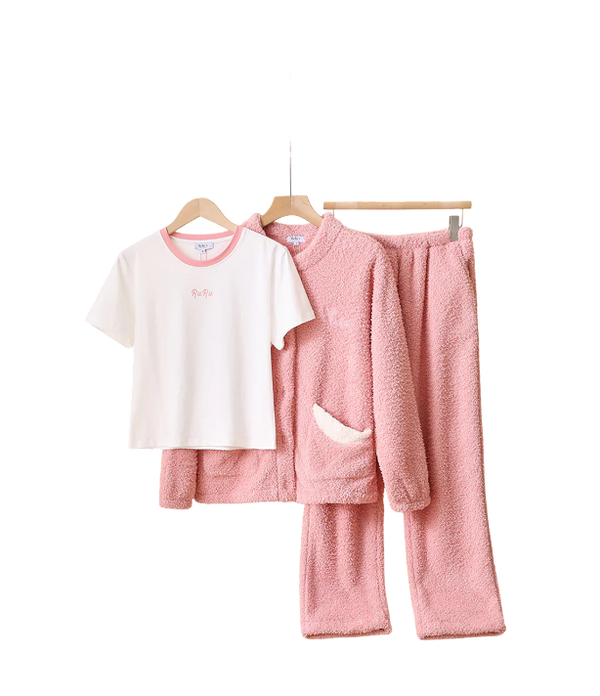 RuRu‘s Cozy Button Fleece 3-Piece Lounge Set